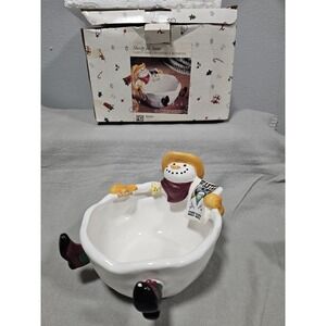 FIGI Sheriff Joe Snow Cookie Jar "Wanted Cookie Thief" Snowman Cowboy Cop Large